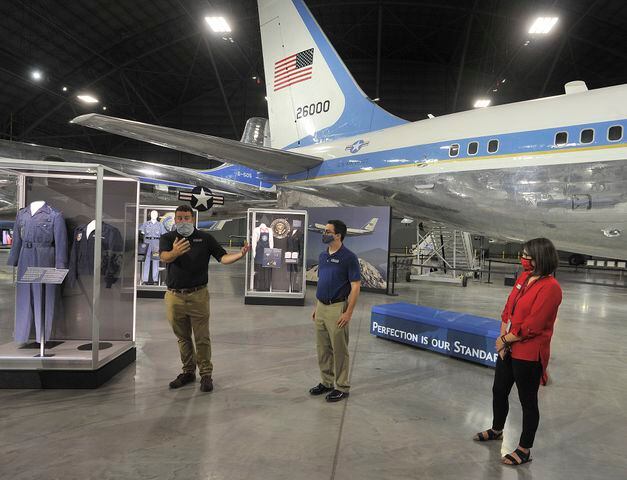 Memorabilia from Air Force One at the National Museum of the US Air Force