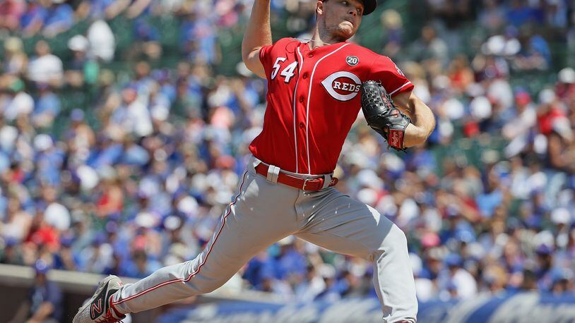 CHICAGO, ILLINOIS - JULY 17: Starting pitcher Sonny Gray #54 of the Cincinnati Reds delivers the ball against the Chicago Cubs at Wrigley Field on July 17, 2019 in Chicago, Illinois. (Photo by Jonathan Daniel/Getty Images)