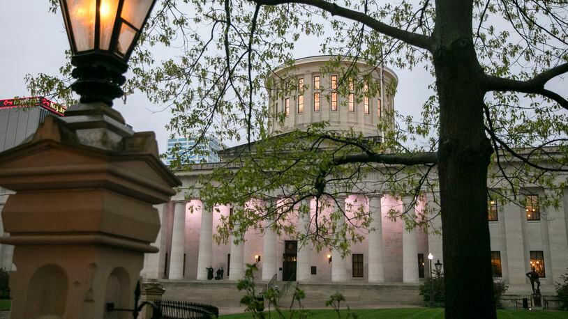 
                        FILE -- The Ohio Statehouse in Columbus, Ohio, April 21, 2023. Backers of a proposal to establish a right to abortion in the Ohio Constitution submitted enough valid signatures to put the question on the November ballot. (Maddie McGarvey/The New York Times)
                      