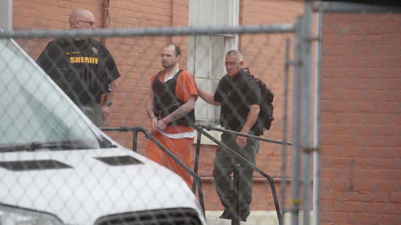George Wagner IV is brought into the Pike County Courthouse Thursday, Sept. 15, 2022, during the murder trial for the Rhoden family in Waverly, Ohio. Doral Chenoweth-The Columbus Dispatch