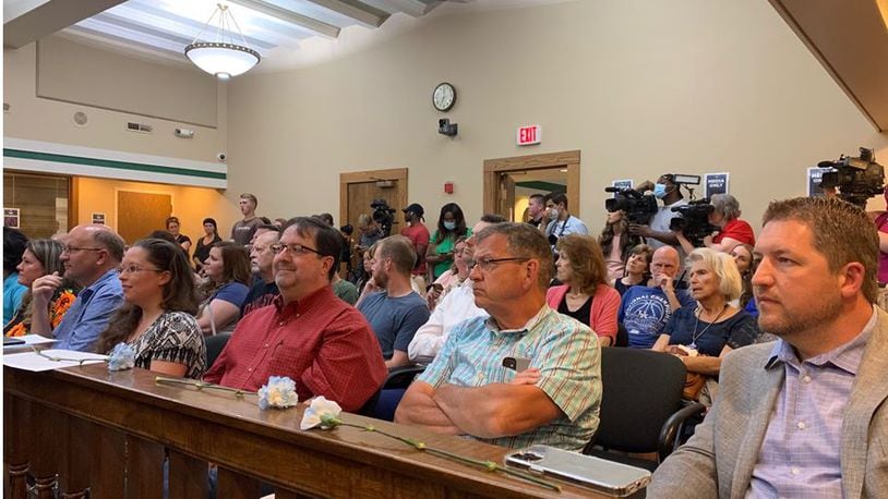 Lebanon City Council chamber was packed May 25 as an emergency ordinance to outlaw abortion and declare Lebanon a sanctuary city for the unborn was considered. Council voted unanimously to approve the controversial ordinance which took effect upon passage. ED RICHTER/STAFF