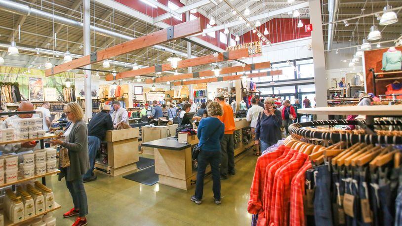 Shoppers filled the Duluth Trading Co. store in West Chester Twp. last May in Butler County. The store was the chain’s first Ohio store. GREG LYNCH / STAFF