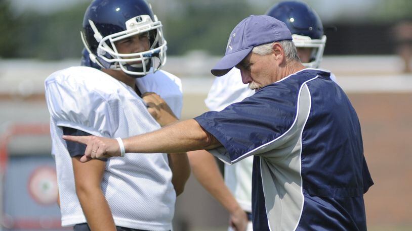 Bob Skidmore is in his fourth season as the Valley View head football coach and his 33rd overall season with the Spartans. MARC PENDLETON / STAFF