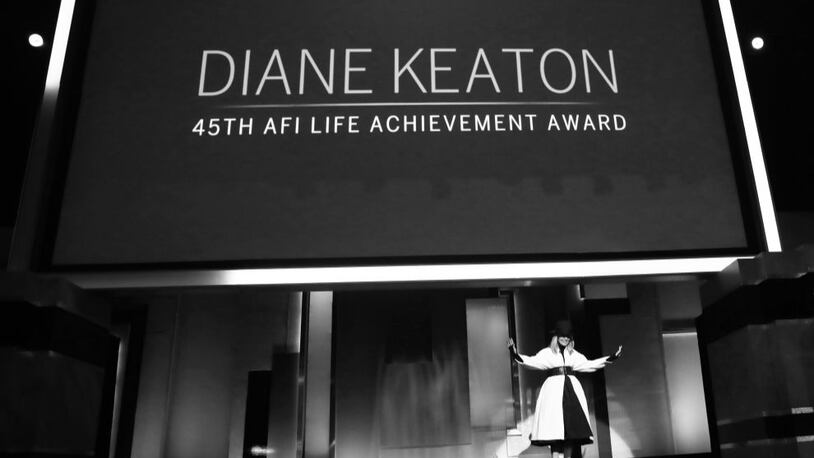 45th AFI Life Achievement Award recipient Diane Keaton speaks onstage during the American Film Institute's 45th Life Achievement Award Gala Tribute to Diane Keaton at Dolby Theatre .