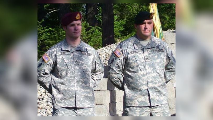 Pictured are Sgt. 1st Class Chad Kite (left) and Staff Sgt. Christopher Federmann during a Silver Star ceremony recognizing their bravery for actions performed in June 2007 in Iraq. PROVIDED
