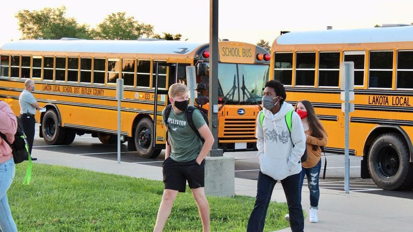 Prompted by last week’s announcement by Centers for Disease Control and Prevention (CDC) officials, removing a federal transportation department mask mandate in place since the beginning of the 2020 school year, area school buses now have an optional student mask policy. (File Photo\Journal-News)