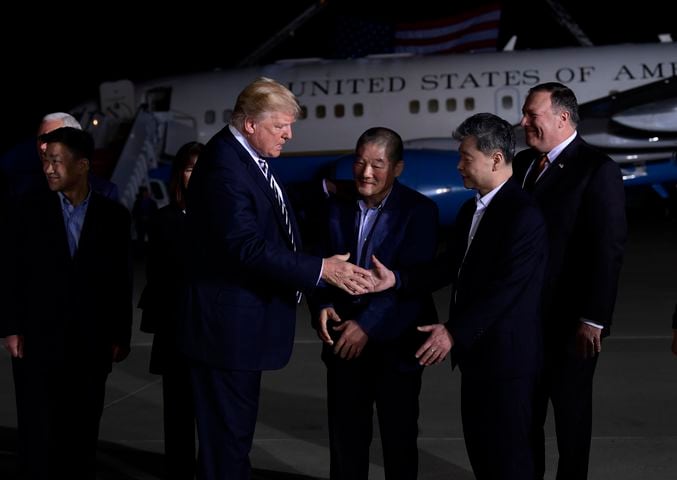 Trump welcomes 3 Americans detained in North Korea back to U.S.