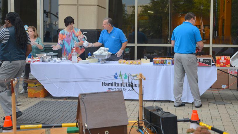 As a way to say “thank you” to customers, Hamilton’s utilities will celebrate Public Energy Week with golfing on Saturday, a barbeque, and popular tours of the city’s small hydroelectric plant that makes use of the Great Miami River to generate electricity. PROVIDED