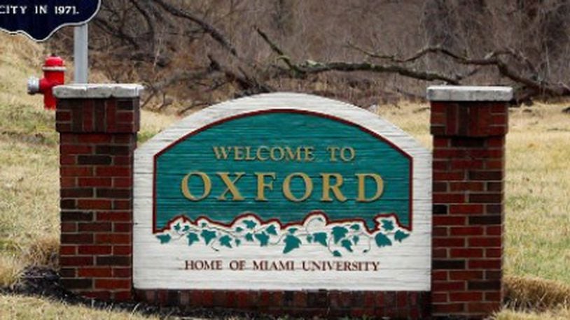 The City of Oxford, Ohio's signage. FILE