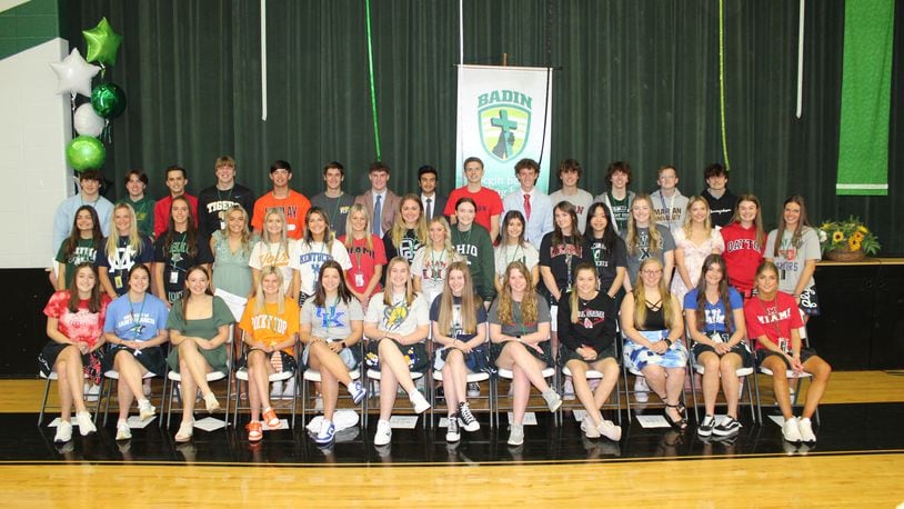 The graduating class from Butler County’s only Catholic high school have earned nearly $23 million in college scholarship offers. The 2023 senior class of Badin High School recently saw 43 of its 135 soon-to-be graduates each earned more than $250,000 in scholarship monies, earning them a place in the Hamilton school’s coveted “$250,000 Club (pictured),” said school officials. (Provided Photo\Journal-News)