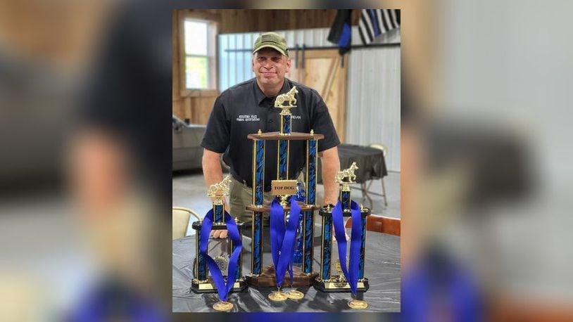 Middletown police officer Dennis "Denny" Jordan and his K-9, Koda, won the "Top Dog" Award last week during the 2022 U.S. Police Canine Association Region 5 Dog Trials hosted by the Middletown Division of Police. They beat 24 other K-9s for the top honor. SUBMITTED PHOTO