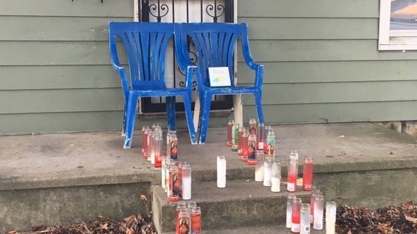 A memorial at the Ninth Avenue residence of Michael Stewart II who was shot and killed Oct. 12. LAUREN PACK/STAFF