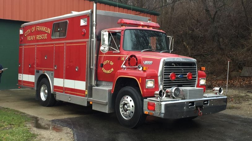 The city of Franklin will be submitting a second federal Assistance to Firefighters grant application to obtain funding to replace this 1991 heavy rescue unit with a combination pumper/rescue unit. Last year, the city’s application was turned down. ED RICHTER/STAFF