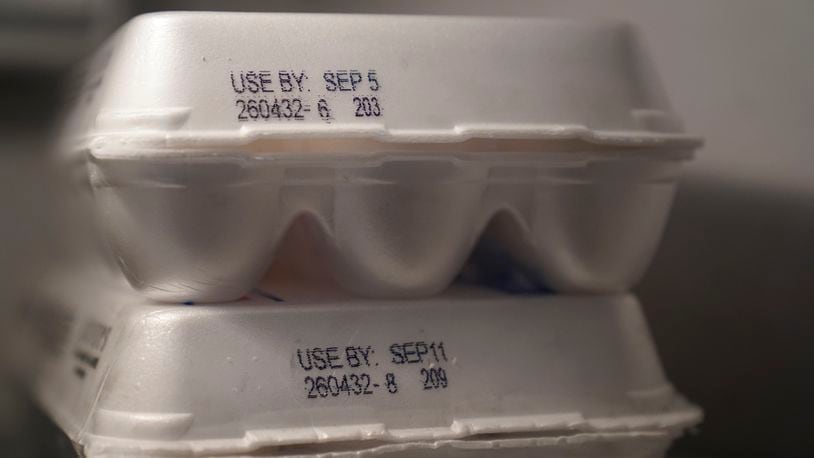 Foam egg cartons are considered hard to recycle. FILE