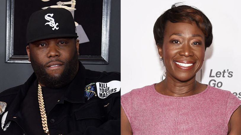 Joy-Ann Reid responded to Killer Mike when he mistakenly called her out on an Instagram post. (Photo by Jamie McCarthy/Getty Images,  Amanda Edwards/Getty Images)