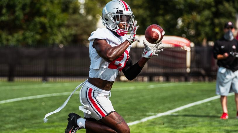 Marcus Williamson during an Ohio State football practice.