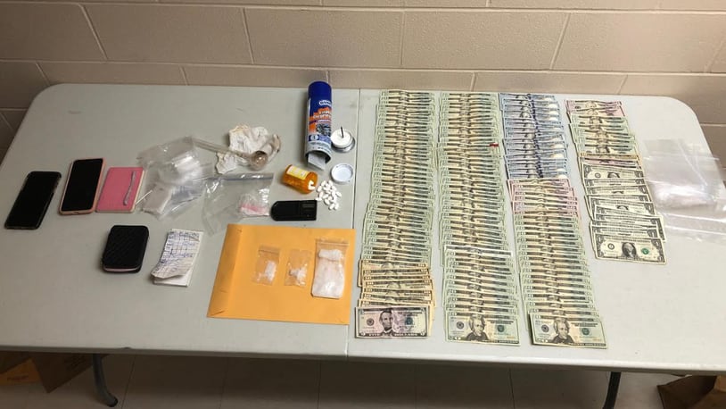 Preble County sheriff's investigators found more than an ounce of suspected methamphetamine, multiple grams of suspected fentanyl and about $3,925 in cash after serving a search warrant in the 8000 block of Gratis Jacksonburg Road on July 28, 2020. Photo courtesy the Preble County Sheriff's Office.