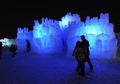 The Ice Castle is made of icicles organically grown from four million gallons of water and then fused together.