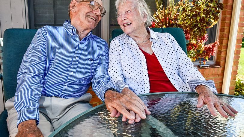 Dan and Marilyn Antenen are celebrating their 73rd wedding anniversary on Sept. 6. They were married in 1946 after Dan got back from serving during World War II. The couple, both in their 90s, live in Hamilton. NICK GRAHAM/STAFF