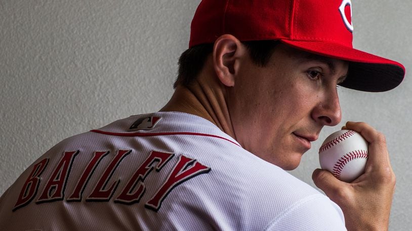 GOODYEAR, AZ - FEBRUARY 20: Homer Bailey #34 of the Cincinnati Reds poses for a portrait at the Cincinnati Reds Player Development Complex on February 20, 2018 in Goodyear, Arizona. (Photo by Rob Tringali/Getty Images)