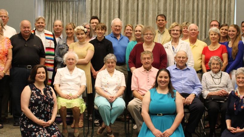 First St. John United Church of Christ will celebrate its 180 anniversary at 10 a.m. Sunday at the Harry T. Wilks Conference Center on the campus of Miami University Hamilton. Pictured are members of the congregation during an Easter celebration this year.