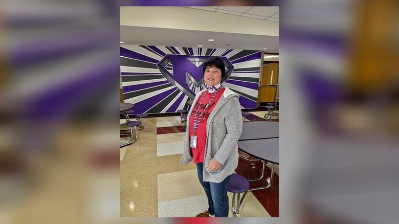 Amanda Elementary lead custodian Kim Deaton used her training from her former job as a EMT member to save a 5th-grade boy from choking to death on food in the school's cafeteria. Deaton responded quickly and is hailed as a hero for saving Cole Hanson Oliver. (Provided Photo\Journal-News)