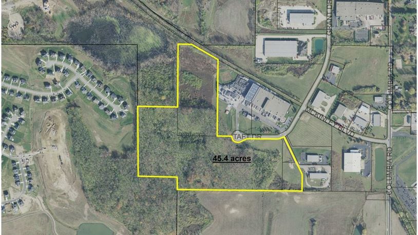 Lebanon City Council is expected to approve the sale of 45.4 acres of land in the city-owned Columbia Business Park to Premier Packaging, LLC of Louisville, Ky. later this month. The company is planning to construct two buildings for manufacturing and distribution as part of the $60 million project. CONTRIBUTED/CITY OF LEBANON