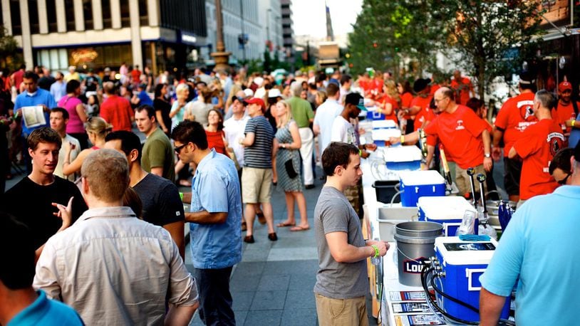 Cincy Beerfest at its former location at Fountain Square. The event moves to Great American Ballpark this weekend. Source: Cincy Beerfest Facebook
