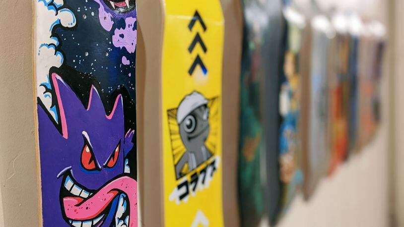 "Decked" shows off local artistry on skateboards. The exhibit at The Strauss Gallery in Hamilton opens Sept. 2, 2022 and runs through Oct. 1. CONTRIBUTED