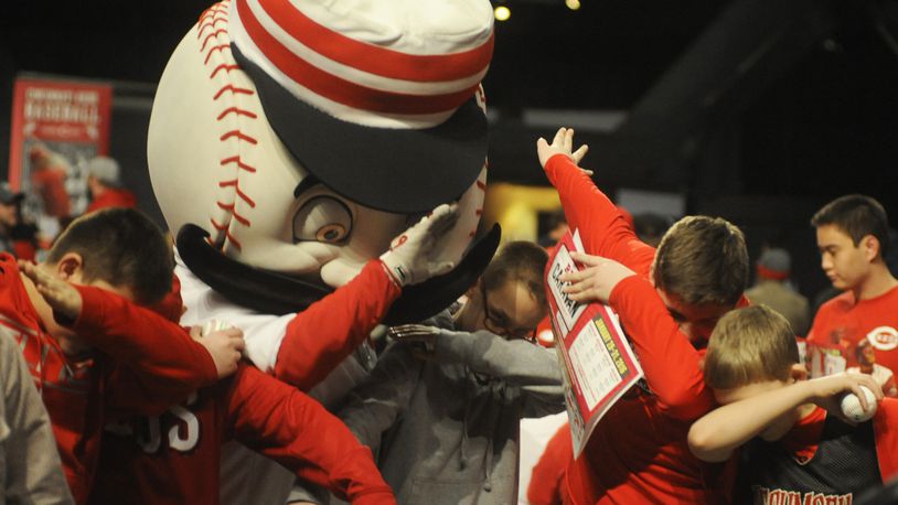 The 2023 Cincinnati Reds Caravan will make stops in Hamilton and Dayton later this month. STAFF FILE PHOTO