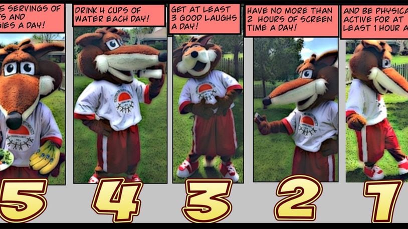 Rox the Oxford Fox, the mascot for the Coalition for a Healthy Community, is featured in a series of comic books encouraging the 5-4-3-2-1 healthy living style. CONTRIBUTED