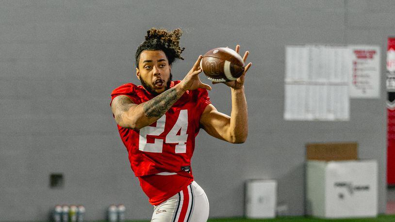 March 19, 2021, Ohio, OH:
Marcus Crowley during spring ball at Woody Hayes Athletic Center in Columbus, Ohio Friday, March 19, 2021.  
(Photo by Cory Wonderly/Ohio State Football)