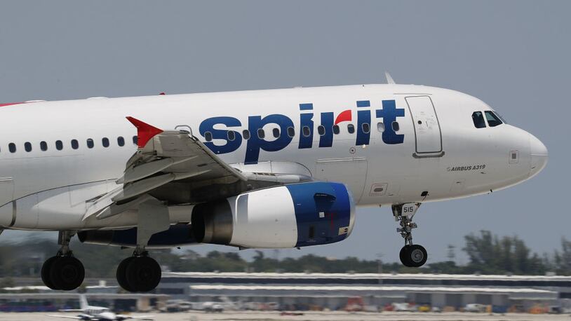 A  Spirit Airlines plane lands at the Fort Lauderdale-Hollywood International Airport  in Fort Lauderdale, Florida.  (Photo by Joe Raedle/Getty Images)