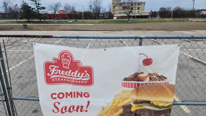 A ground breaking ceremony was held Monday, March 13, 2023 for the new Freddy’s Frozen Custard & Steakburgers that will be built at 601 Meijer Drive in Fairfield. NICK GRAHAM/STAFF