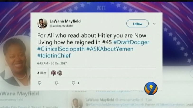 Charlotte councilwoman LaWana Mayfield posted a controversial tweet.