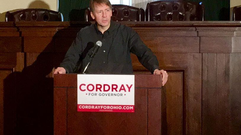 Democrat Richard Cordray brought his campaign for governor to the Old Courthouse in Dayton in December. LYNN HULSEY/STAFF