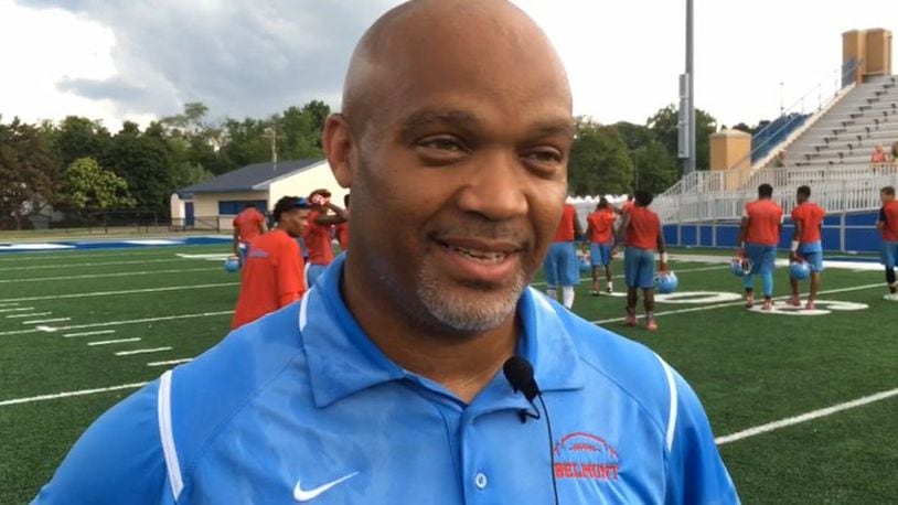 Earl White of Belmont High School is the only Dayton Public Schools combination head football coach and athletic director. MARC PENDLETON / STAFF