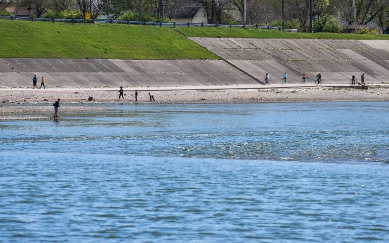People enjoy the Spring weather in Hamilton