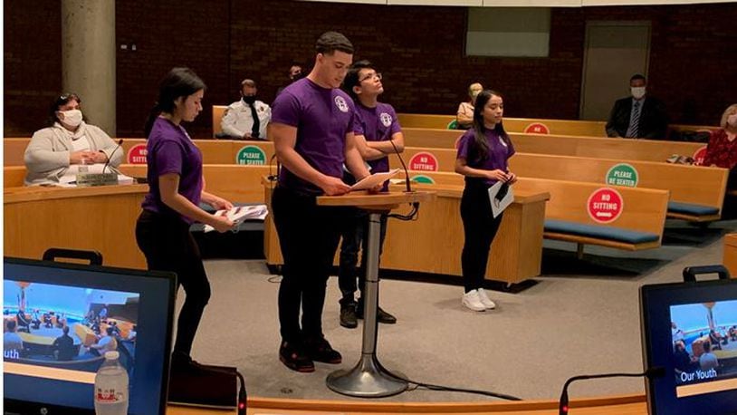 Last month, members of the Middletown Youth Coalition gave a presentation of their progress and activities to Middletown City Council. ED RICHTER/STAFF