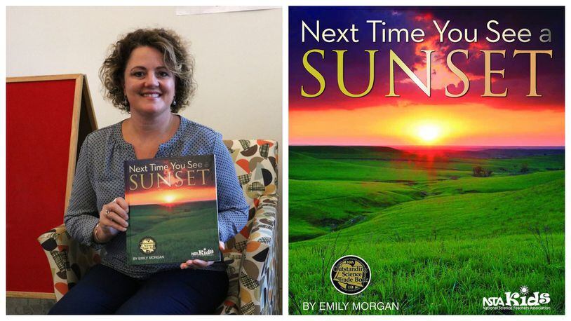 The book “Next Time You See a Sunset” by West Chester Twp. author Emily Morgan will be read this month by an astronaut in orbit on the International Space Station. EMMA STIEFEL/STAFF