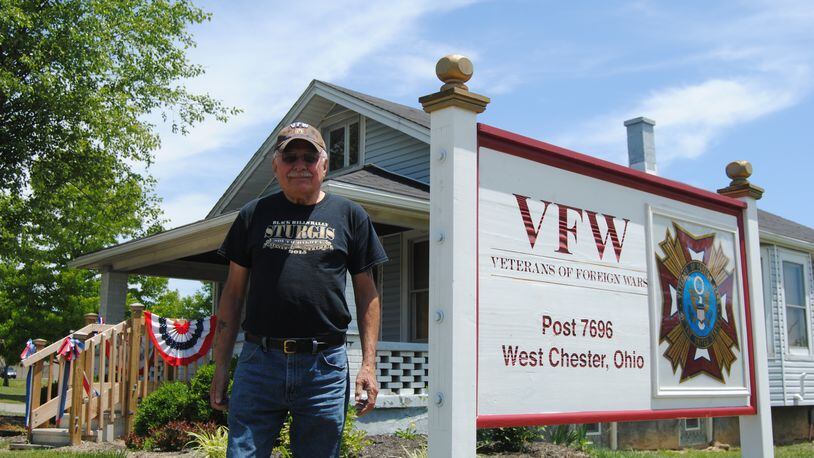 West Chester VFW Post 7696 Commander Ron Dzikowski stands outside the post’s renovated home at 8778 Cincinnati-Dayton Road in West Chester Twp. Dzikowski has been named the Veteran of the Year by the Butler County Veterans Service Commission. ERIC SCHWARTZBERG/STAFF