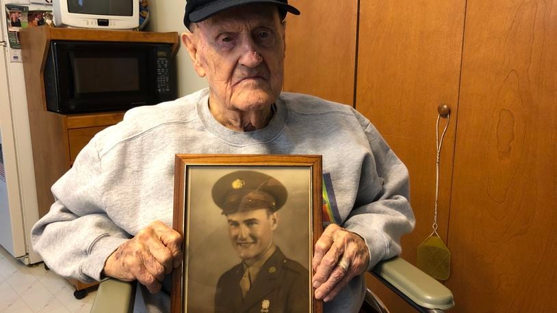 Corliss “Dan” McSwain, a World War II veteran who served in the U.S. Army Air Corp, turns 100 years old today. He has three sons, Ronnie, 78, Gary, 72, and Michael, 66; seven grandchildren; 16 great-grandchildren and one great-great-grandchild. RICK McCRABB/STAFF