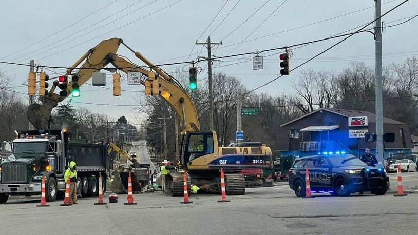 Work is seen being done Feb. 23, 2022 at Fine Points in Hamilton/Fairfield Twp., where a roundabout is being built. CONTRIBUTED/FAIRFIELD TWP. FACEBOOK PAGE