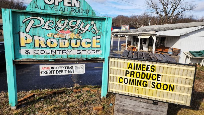 Peggy's Produce Market, 380 Middletown-Eaton Road. has been purchased by a Middletown couple that hopes to reopen Aimee's Produce next month. NICK GRAHAM/STAFF