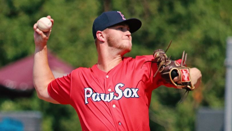 Travis Lakins has made three relief appearances since joining the Triple-A Pawtucket PawSox this summer and hasn’t allowed an earned run in four innings through Friday’s games. PHOTO COURTESY OF THE PAWTUCKET PAWSOX