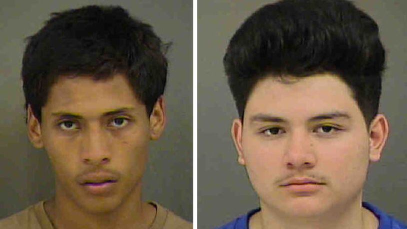 Jonathan Castillo, left, and  Sergio Coello-Perez have been charged in the murder  of NIcholas Boger in May.