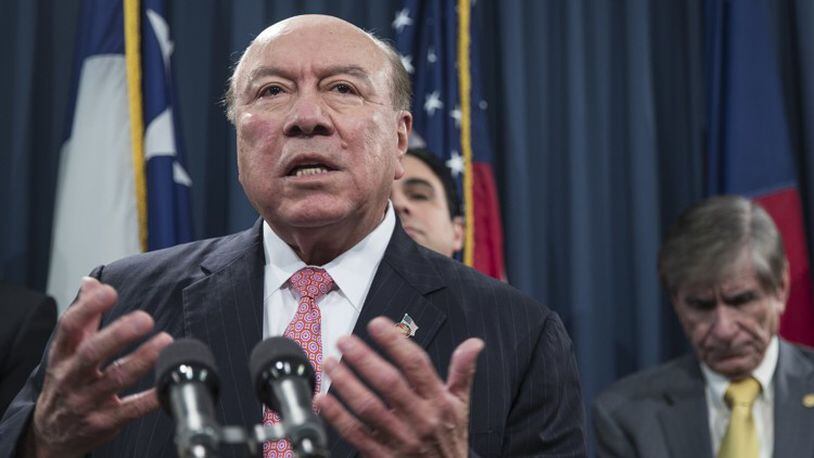 State Sen. Juan “Chuy” Hinojosa referred to seizing private property prior to a conviction as “policing for profits,” at a news conference Wednesday in Austin, Texas.