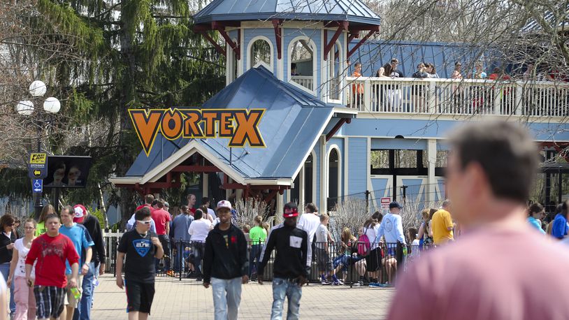 The ride, Vortex, at Kings Island on opening day, Friday, April 18, 2014. GREG LYNCH / FILE