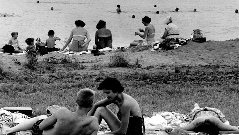 Swimmers on the shore at Hueston Woods State Park, July, 1957. JOURNAL-NEWS STAFF PHOTO