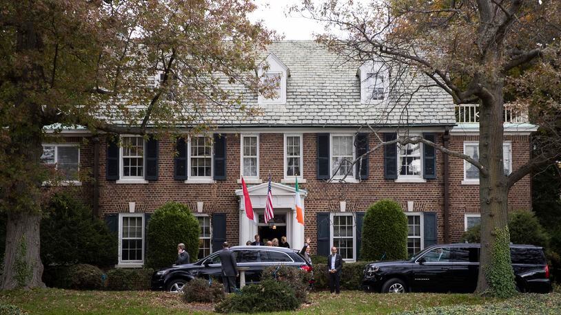 Prince Albert II of Monaco waves after touring a house he recently purchased in Philadelphia, Tuesday, Oct. 25, 2016. It’s the home where his mother, Oscar-winning actress Grace Kelly, grew up and accepted a marriage proposal from Prince Rainier III of Monaco. (AP Photo/Matt Rourke)